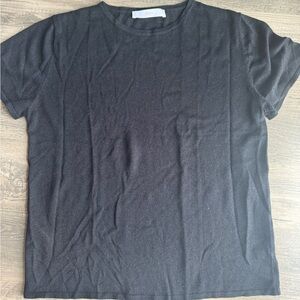 Mango black dressy t shirt SMALL